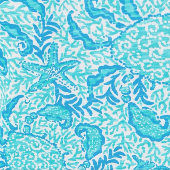 LILLY PULITZER Etta Tee Scoop Neck Top Resort White Goombay Grooves NWT - Picture 6 of 12